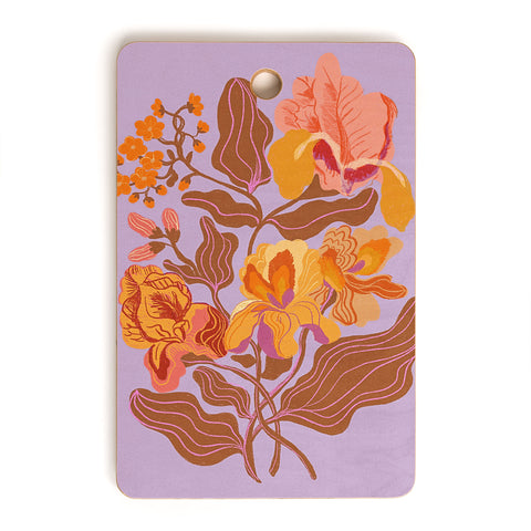 Gigi Rosado Orange flowers I Cutting Board Rectangle