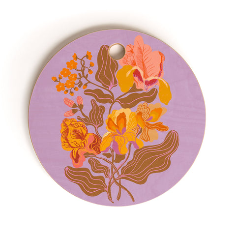 Gigi Rosado Orange flowers I Cutting Board Round