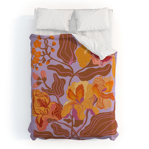Gigi Rosado Orange flowers I Duvet Cover