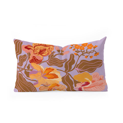 Gigi Rosado Orange flowers I Oblong Throw Pillow