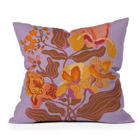 Gigi Rosado Orange flowers I Outdoor Throw Pillow