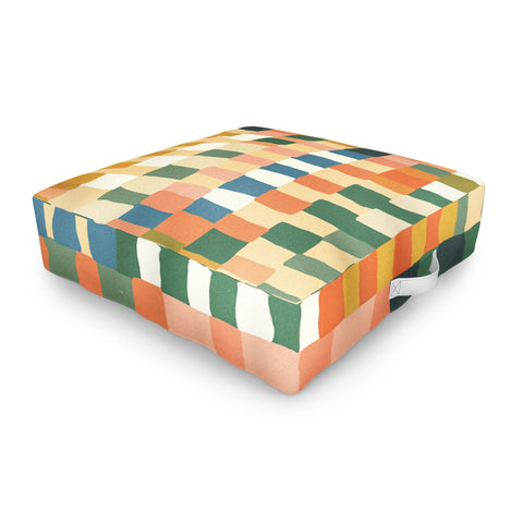 Gigi Rosado Pastel Mosaic 2 Outdoor Floor Cushion