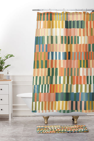 Gigi Rosado Pastel Mosaic 2 Shower Curtain And Mat