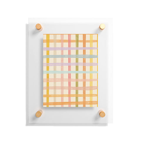 Gigi Rosado Pastel plaid I Floating Acrylic Print