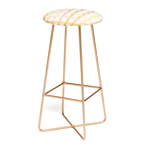Gigi Rosado Pastel plaid I Bar Stool