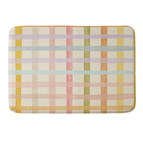 Gigi Rosado Pastel plaid I Memory Foam Bath Mat