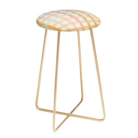 Gigi Rosado Pastel plaid I Counter Stool