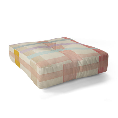 Gigi Rosado Pastel plaid I Floor Pillow Square