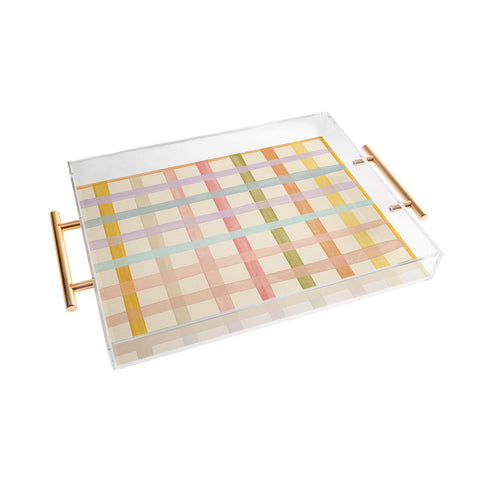 Gigi Rosado Pastel plaid I Acrylic Tray