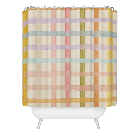Gigi Rosado Pastel plaid I Shower Curtain