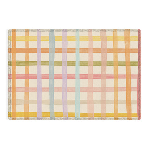 Gigi Rosado Pastel plaid I Outdoor Rug