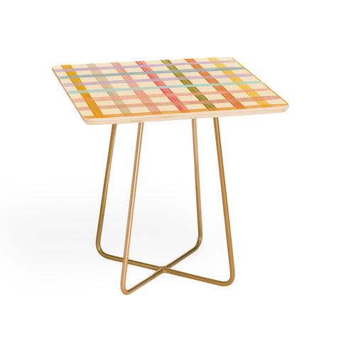Gigi Rosado Pastel plaid I Side Table
