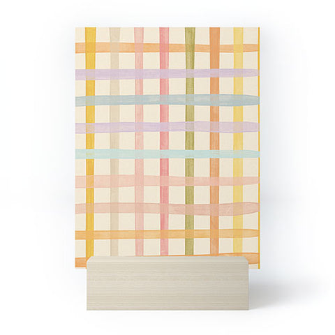 Gigi Rosado Pastel plaid I Mini Art Print