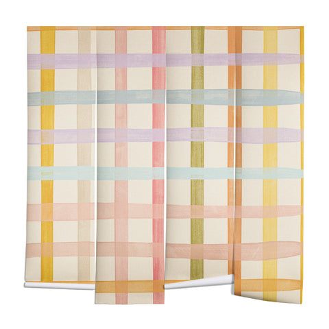 Gigi Rosado Pastel plaid I Wall Mural