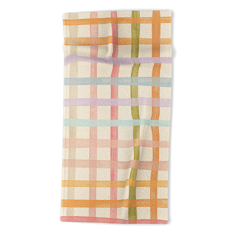 Gigi Rosado Pastel plaid I Beach Towel