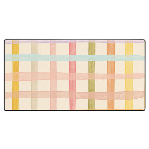 Gigi Rosado Pastel plaid I Desk Mat