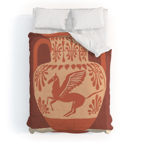 Gigi Rosado Pegasus vase Duvet Cover
