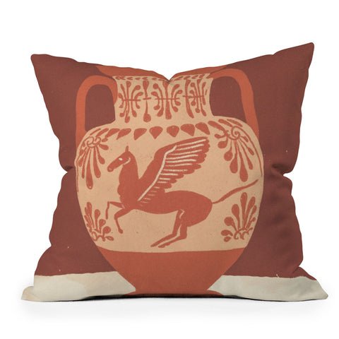 Gigi Rosado Pegasus vase Throw Pillow
