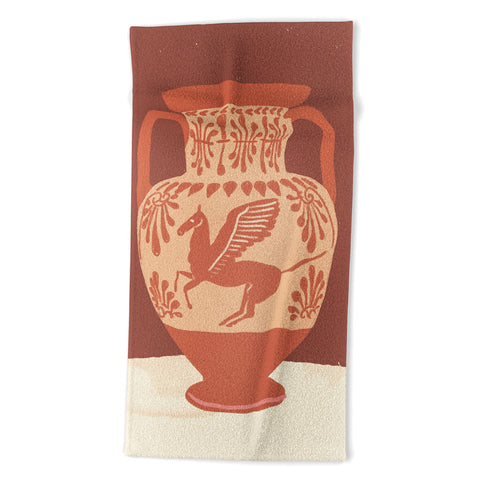 Gigi Rosado Pegasus vase Beach Towel