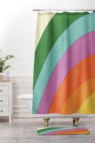 Gigi Rosado Rainbow IV Shower Curtain And Mat