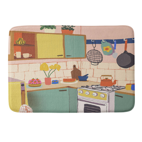 Gigi Rosado Retro kitchen Memory Foam Bath Mat