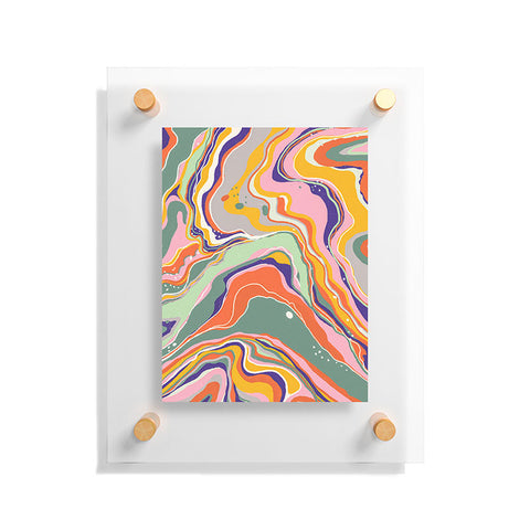Gigi Rosado Retro marble 1 Floating Acrylic Print