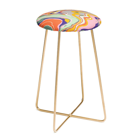 Gigi Rosado Retro marble 1 Counter Stool