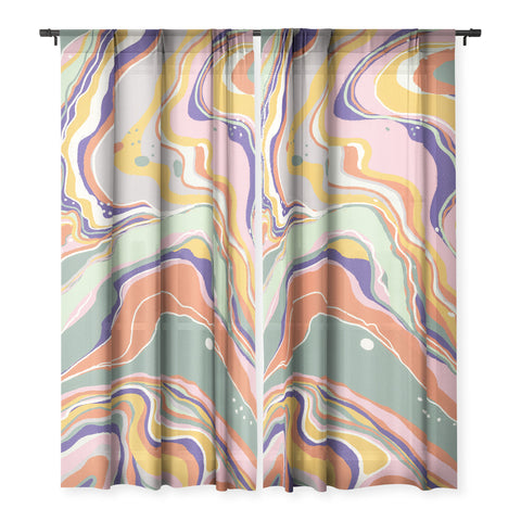 Gigi Rosado Retro marble 1 Sheer Non Repeat