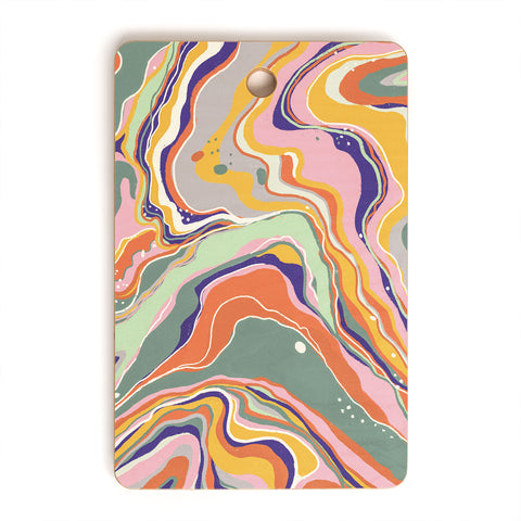 Gigi Rosado Retro marble 1 Cutting Board Rectangle