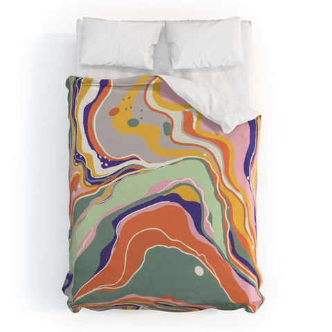 Gigi Rosado Retro marble 1 Duvet Cover
