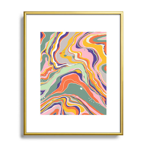 Gigi Rosado Retro marble 1 Metal Framed Art Print