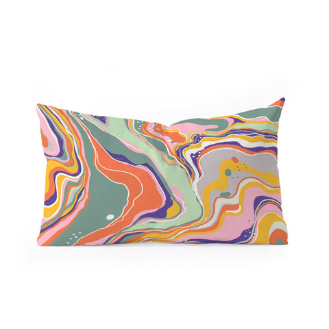 Gigi Rosado Retro marble 1 Oblong Throw Pillow