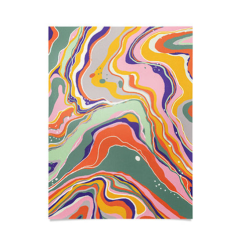 Gigi Rosado Retro marble 1 Poster