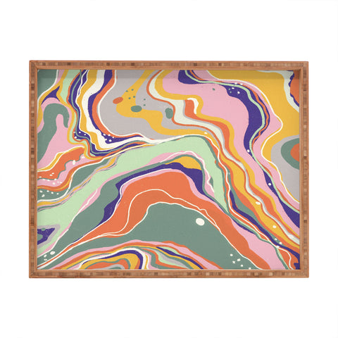 Gigi Rosado Retro marble 1 Rectangular Tray