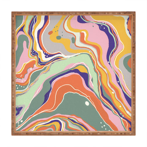Gigi Rosado Retro marble 1 Square Tray