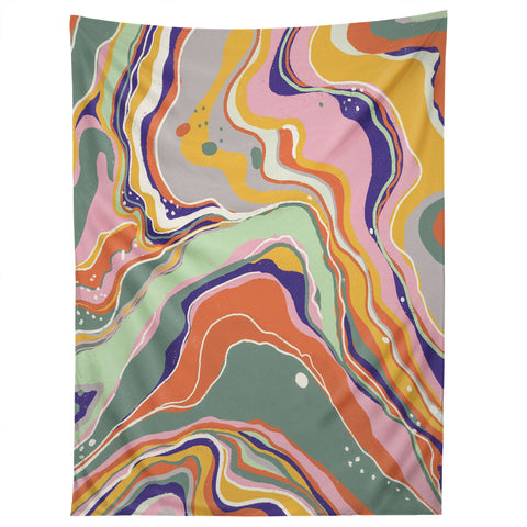 Gigi Rosado Retro marble 1 Tapestry