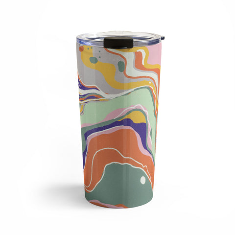 Gigi Rosado Retro marble 1 Travel Mug