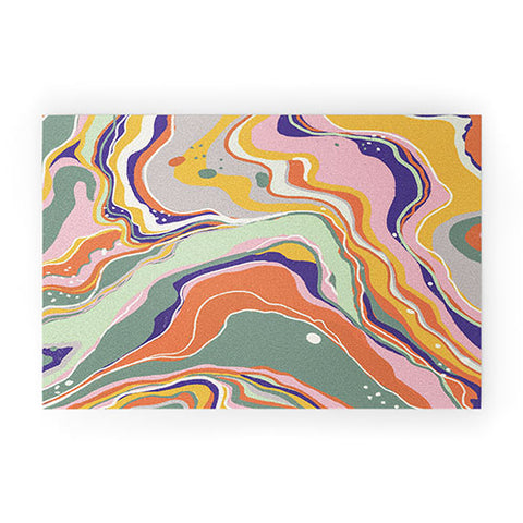 Gigi Rosado Retro marble 1 Welcome Mat