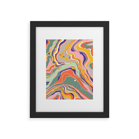 Gigi Rosado Retro marble 1 Framed Art Print