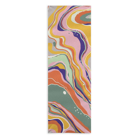 Gigi Rosado Retro marble 1 Yoga Towel