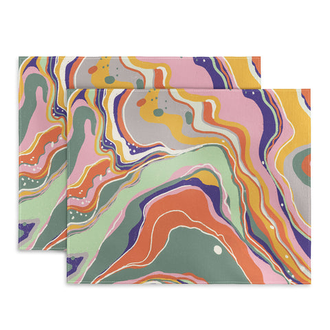 Gigi Rosado Retro marble 1 Placemat