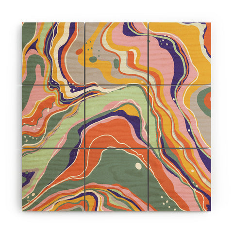 Gigi Rosado Retro marble 1 Wood Wall Mural