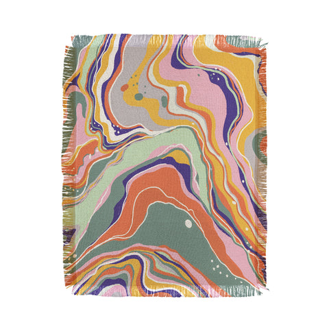 Gigi Rosado Retro marble 1 Throw Blanket