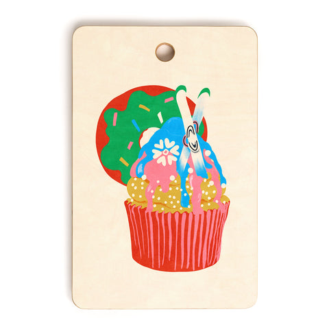 Gigi Rosado Ski cupcake Cutting Board Rectangle