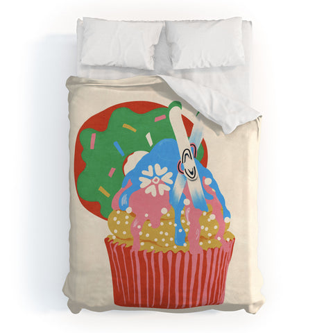 Gigi Rosado Ski cupcake Duvet Cover
