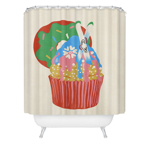 Gigi Rosado Ski cupcake Shower Curtain