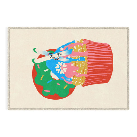 Gigi Rosado Ski cupcake Outdoor Rug
