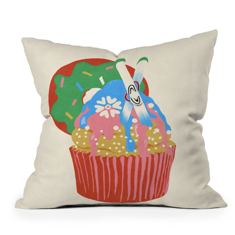 Gigi Rosado Ski cupcake Throw Pillow