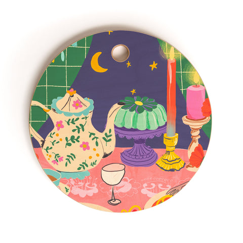 Gigi Rosado Spaghetti dinner date Cutting Board Round