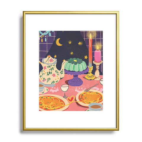 Gigi Rosado Spaghetti dinner date Metal Framed Art Print